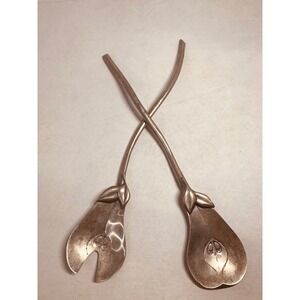 Vintage Mariposa Pear Shaped Salad Servers/Spoon 16" Aluminum 1992